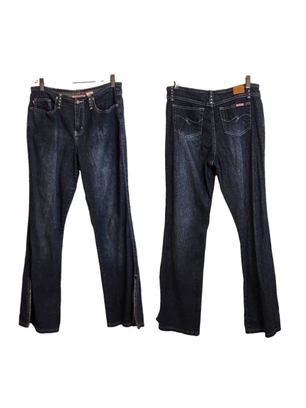 Zana Di Girls Y2k Flare Denim Jeans Dark Wash Size 16